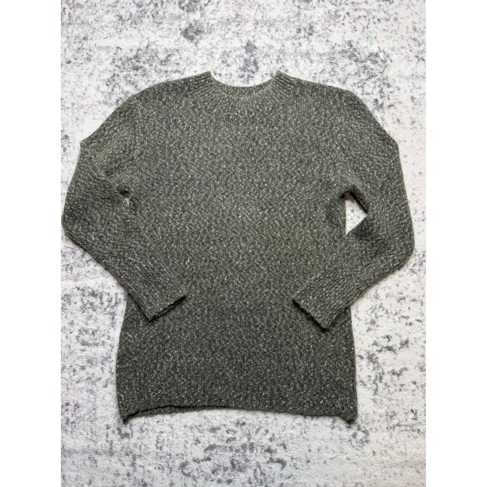 VINCE Crewneck Sweater Green‎ Marled Textured Knit Women's Size Small